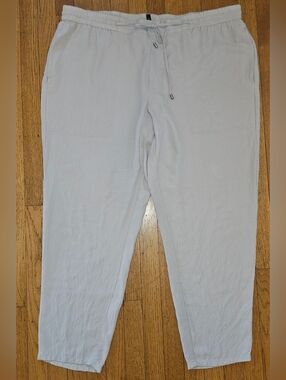 Eileen Fisher Silk Georgette Crepe Pleated Straight Pant size XL